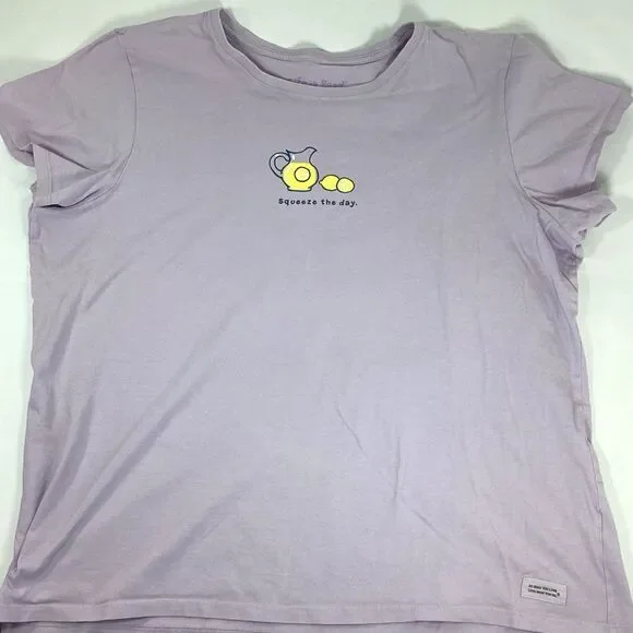 Life Is Good Tee Shirt Womens Size XXL Lemonade Squeeze The Day Purple Vintage T - Picture 1 of 6